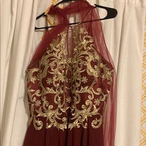 Wine Evening Gown